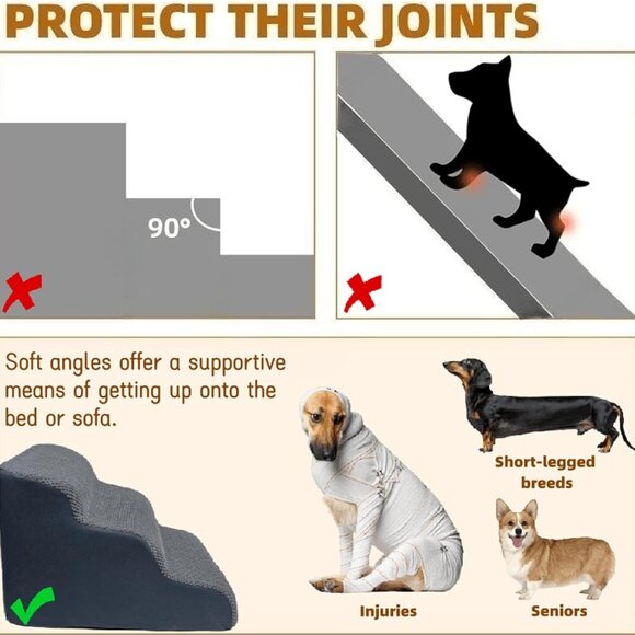 Dog Stairs & Pet Ramp for Small/Large Dogs to High Beds/Couches - 5 Steps 24-inc